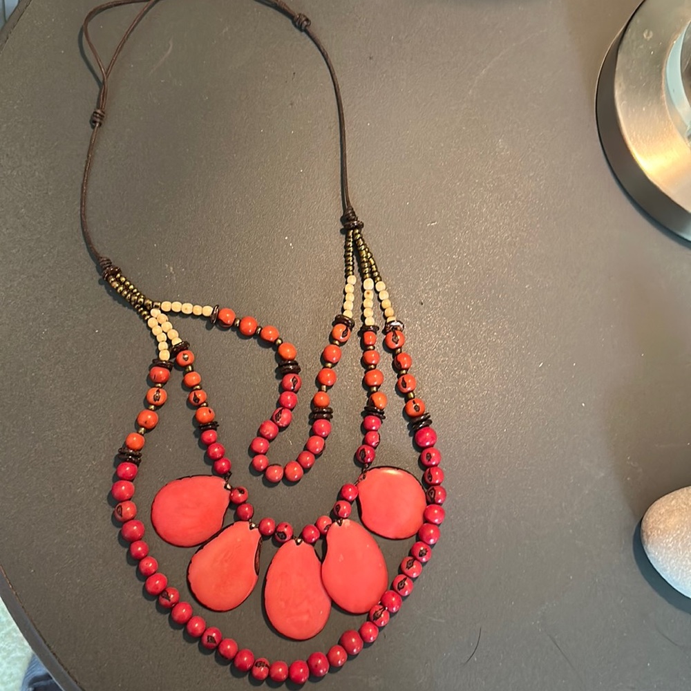 Fashion multi strand necklace. See matching dress.